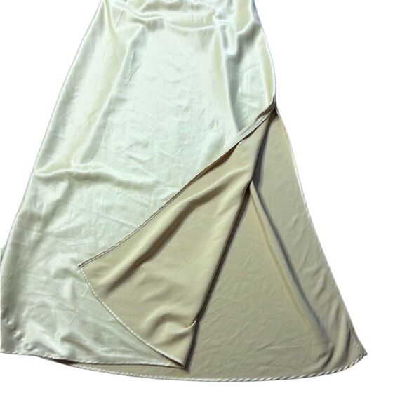 90s Vintage Victorias Secret lime Green Low Back Vneck Maxi Dress Large - Picture 7 of 7